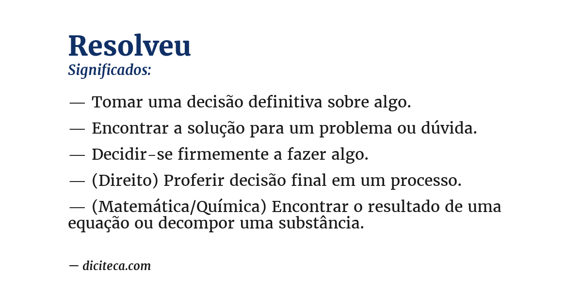 Significado de resolveu