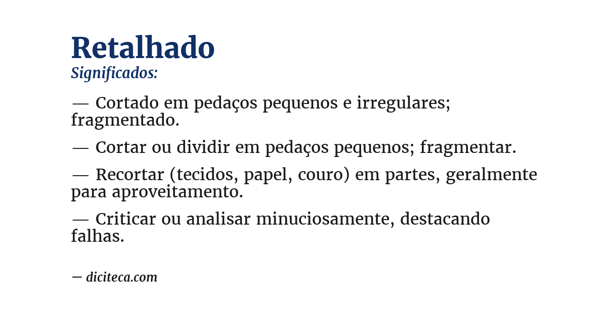 Significado de retalhado