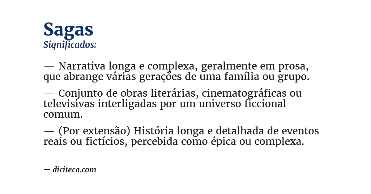 Significado de sagas