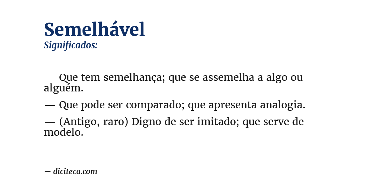 Significado de semelhável
