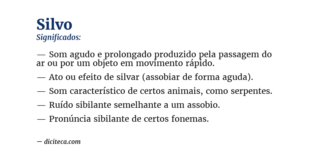 Significado de silvo