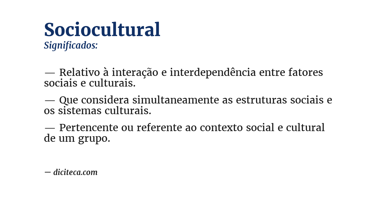 Significado de sociocultural