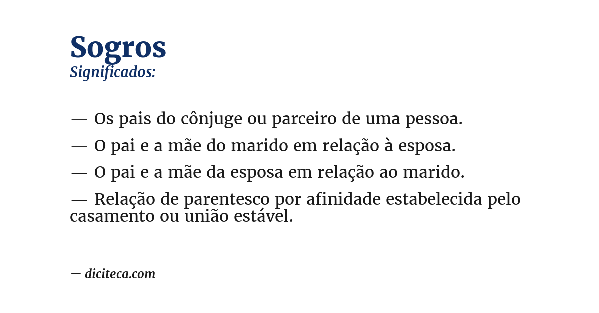 Significado de sogros