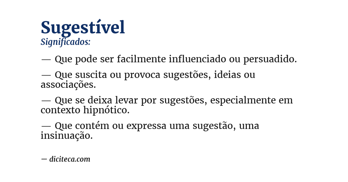 Significado de sugestível