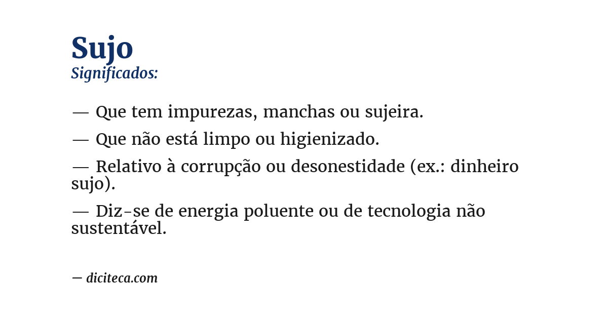 Significado de sujo