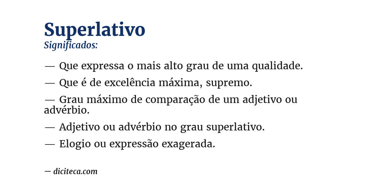 Significado de superlativo