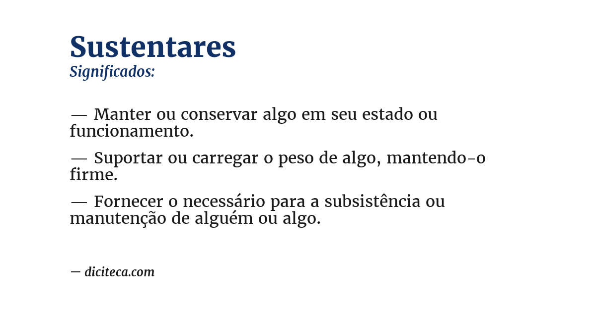 Significado de sustentares