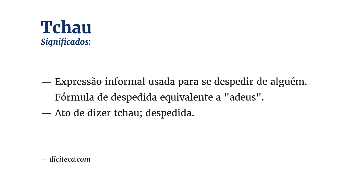 Significado de tchau