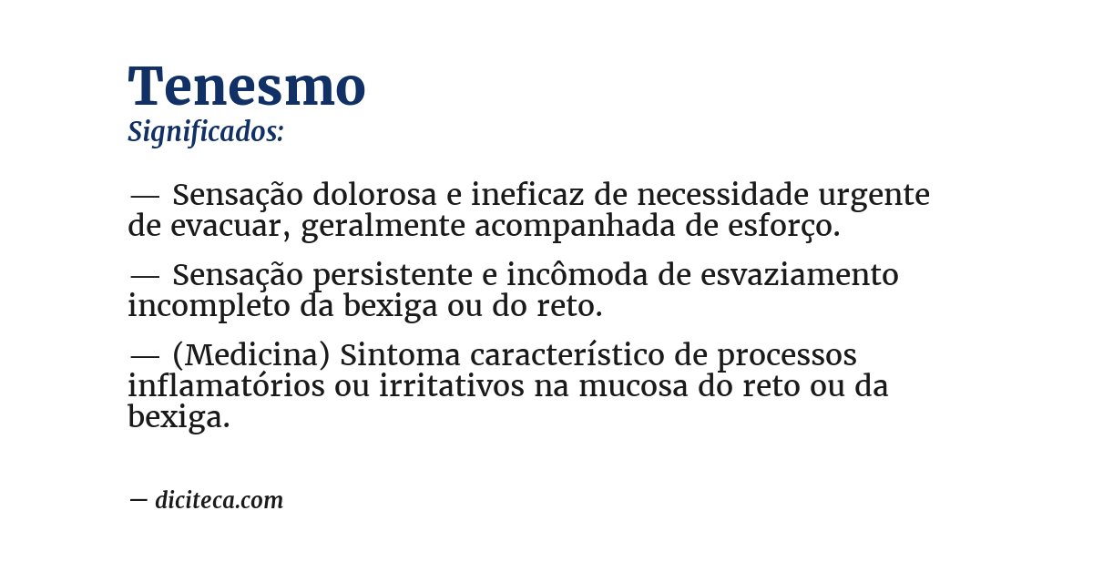 Significado de tenesmo