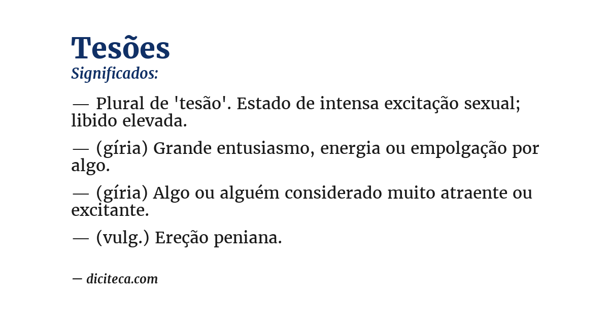Significado de tesões