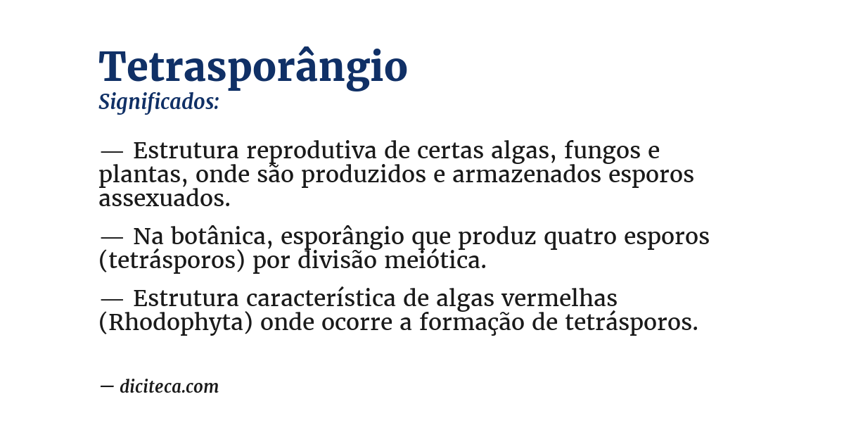 Significado de tetrasporângio