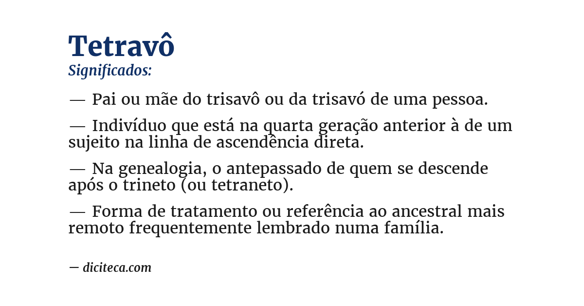 Significado de tetravô