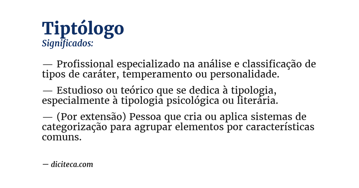Significado de tiptólogo
