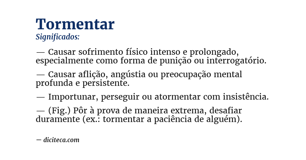 Significado de tormentar