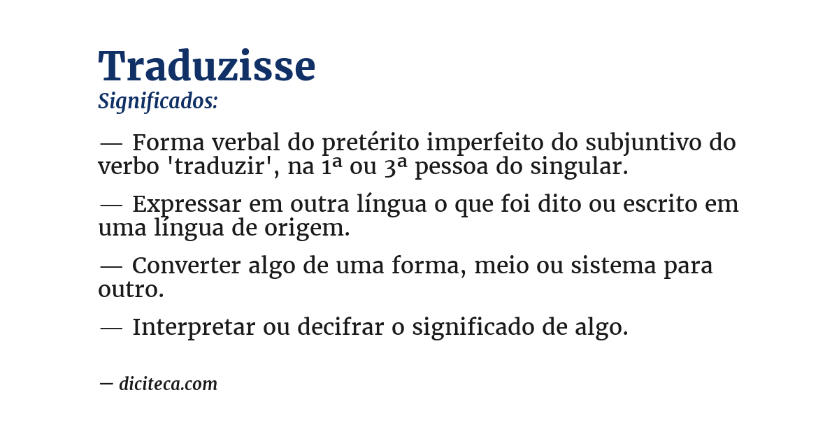 Significado de traduzisse