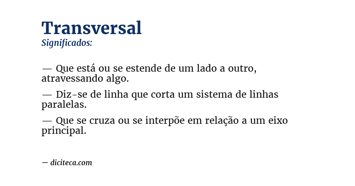 Significado de transversal