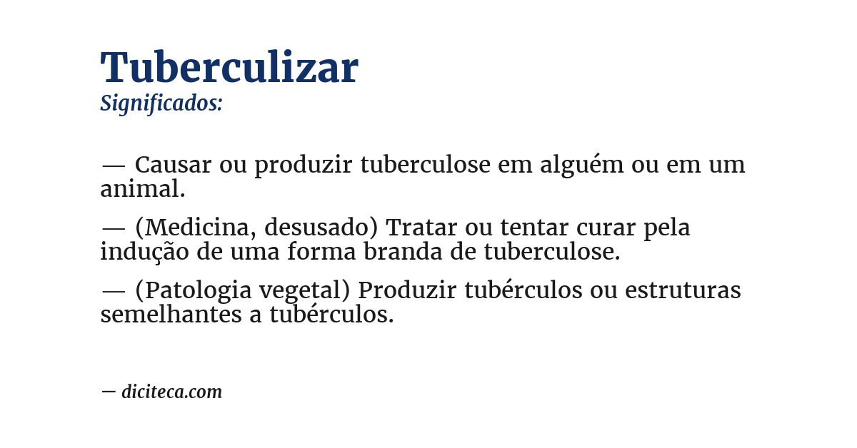 Significado de tuberculizar