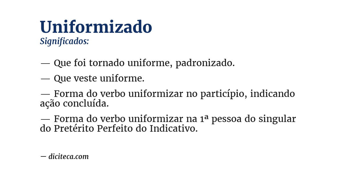 Significado de uniformizado