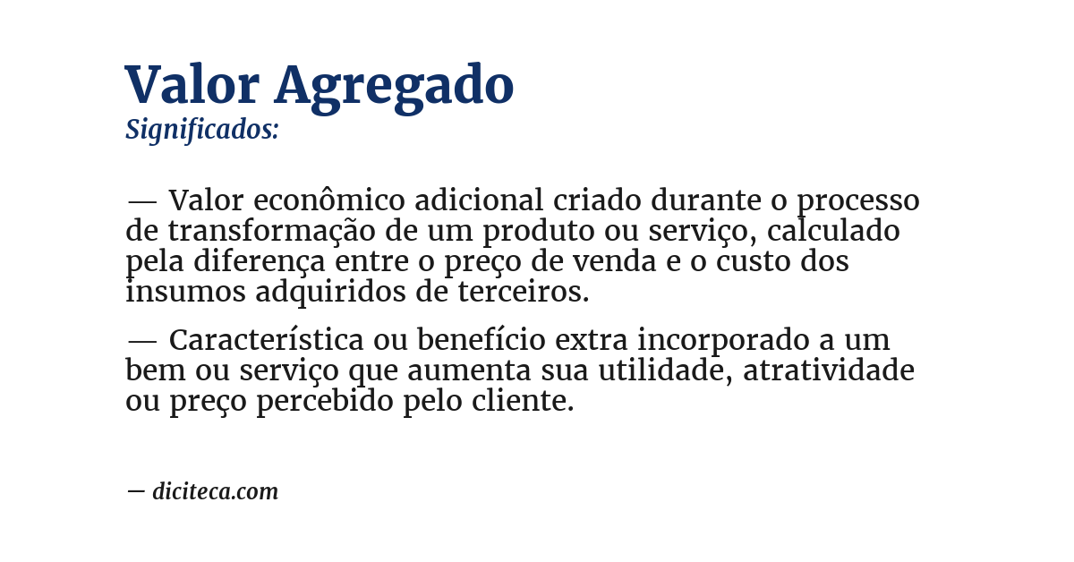 Significado de valor agregado