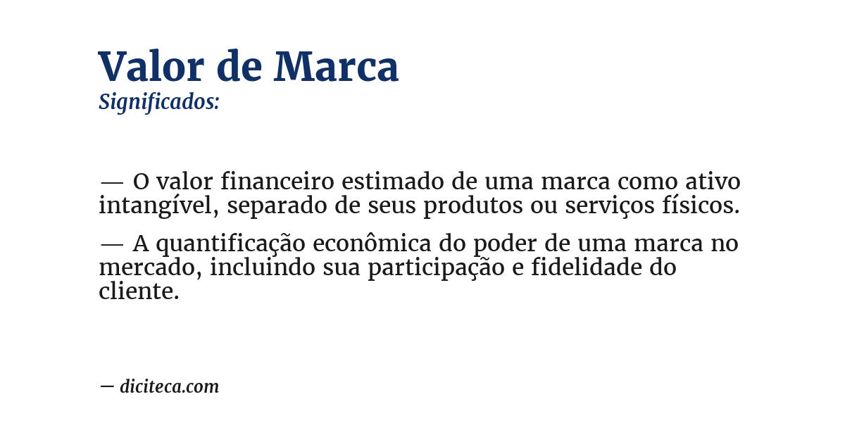 Significado de valor de marca