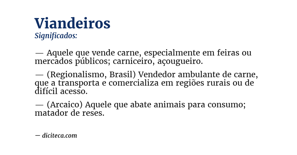 Significado de viandeiros