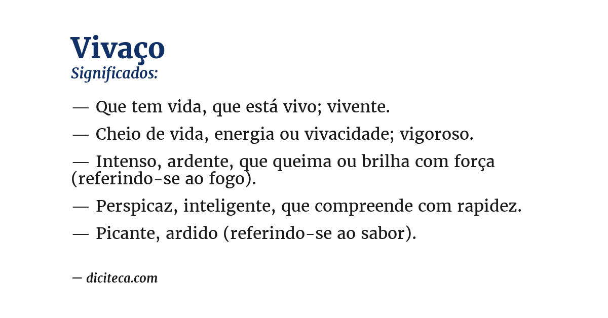 Significado de vivaço