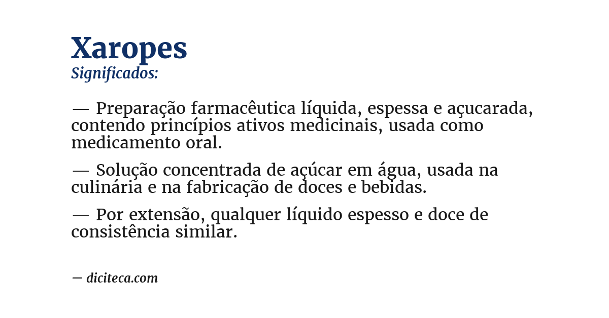 Significado de xaropes