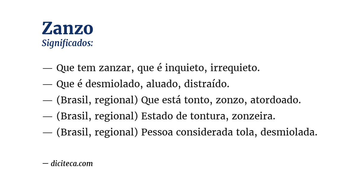Significado de zanzo