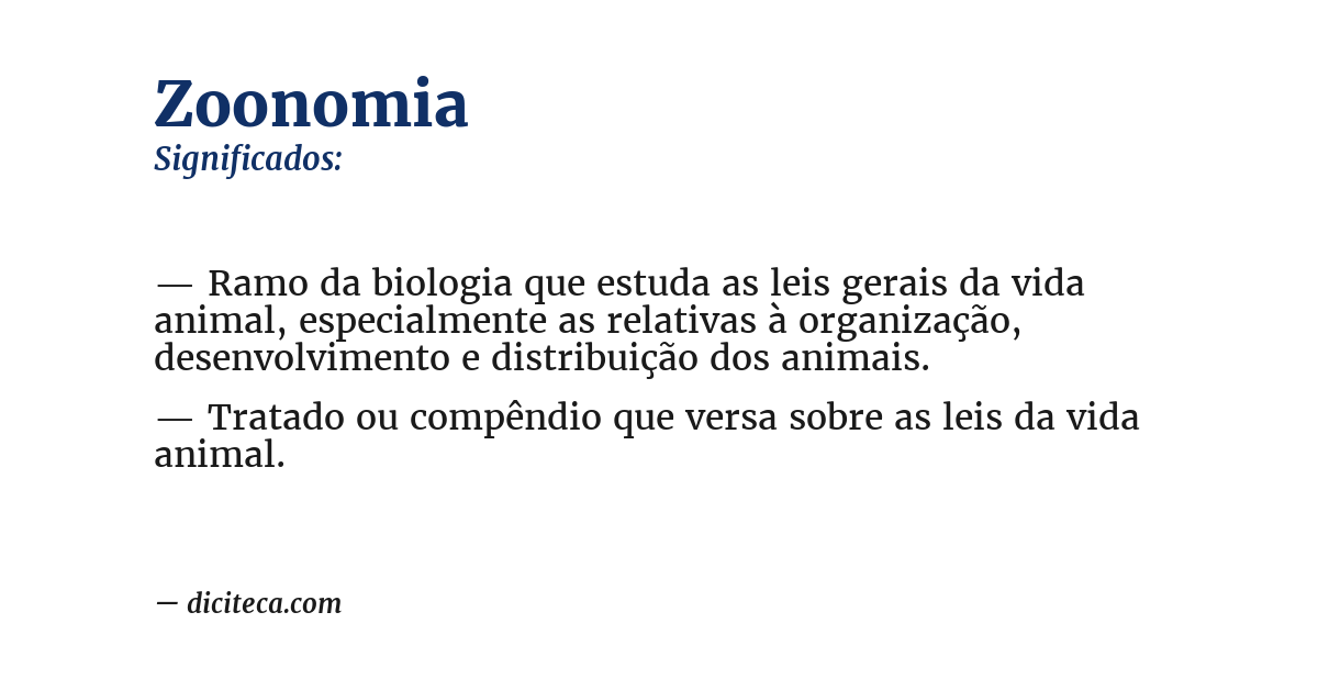 Significado de zoonomia