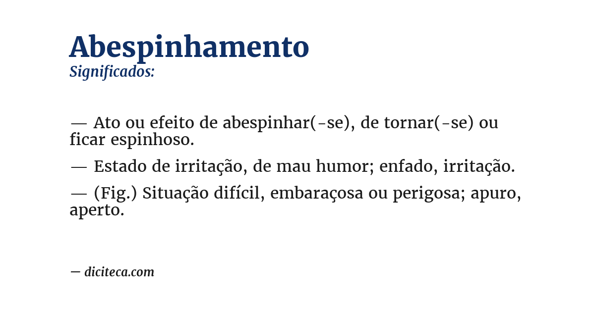 Significado de abespinhamento