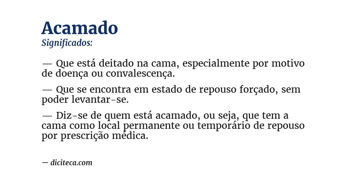 Significado de acamado