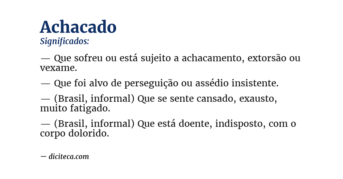 Significado de achacado