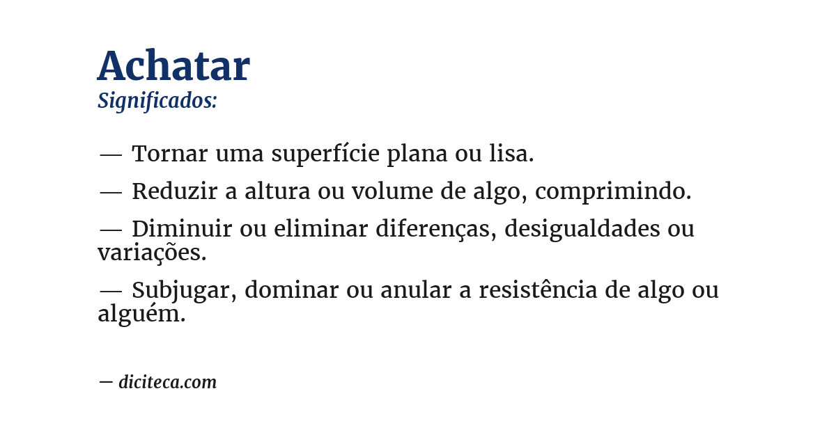 Significado de achatar