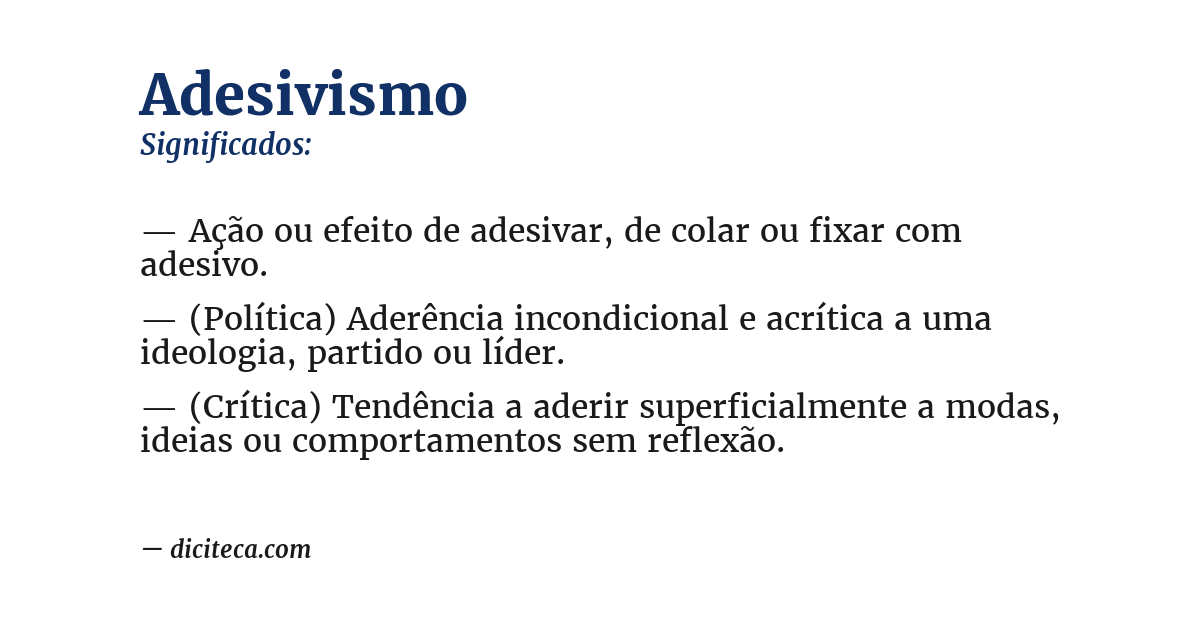 Significado de adesivismo
