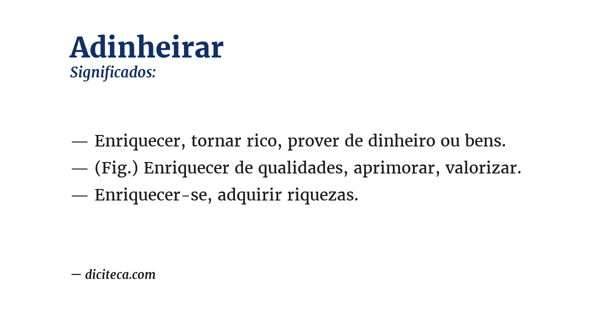 Significado de adinheirar