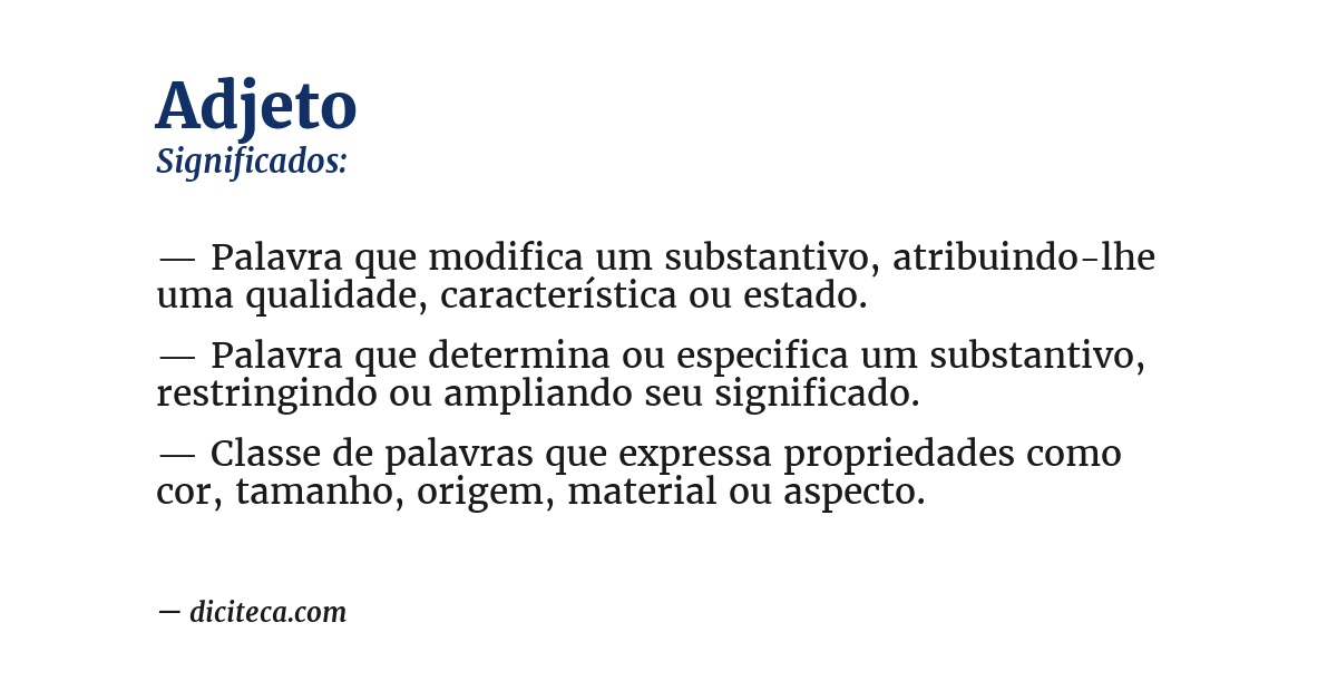 Significado de adjeto