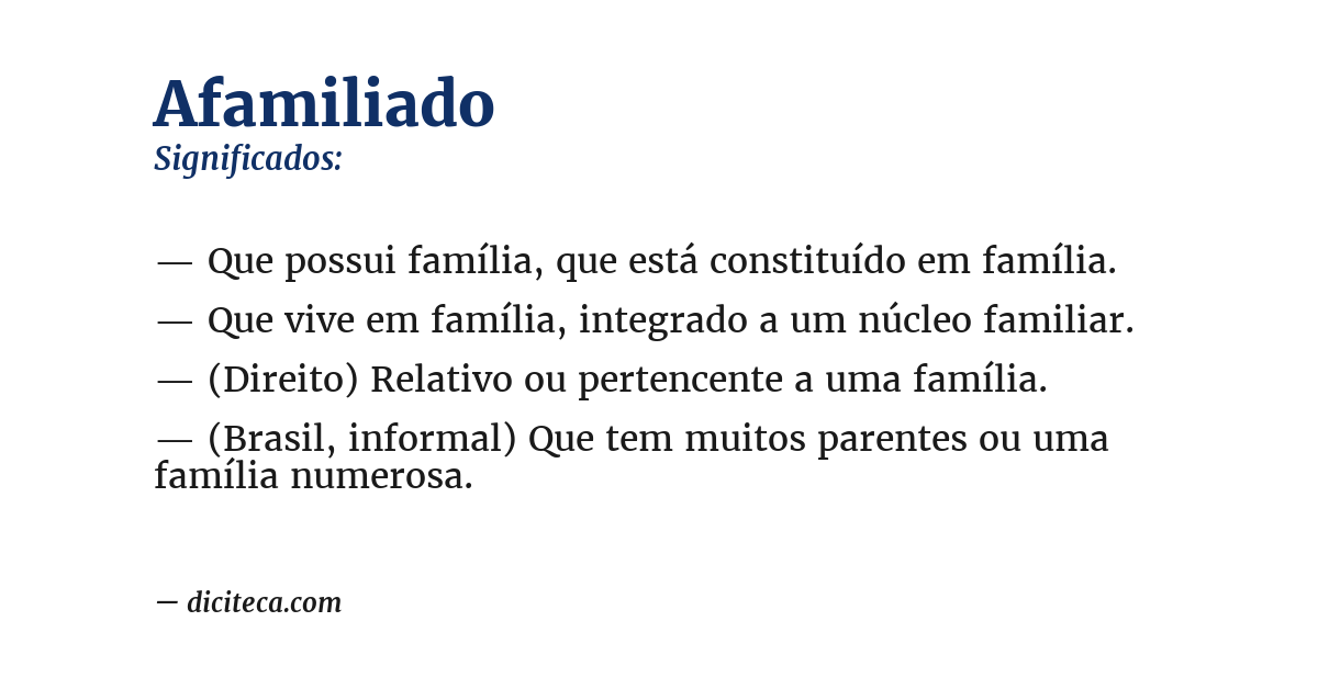 Significado de afamiliado