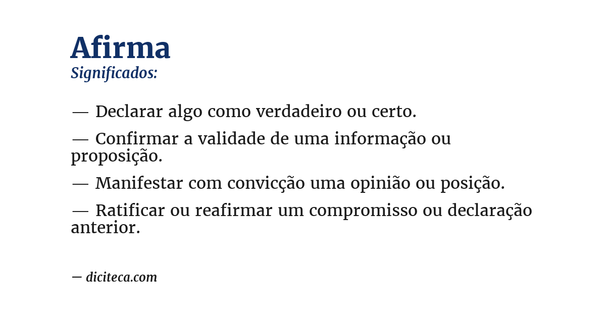 Significado de afirma