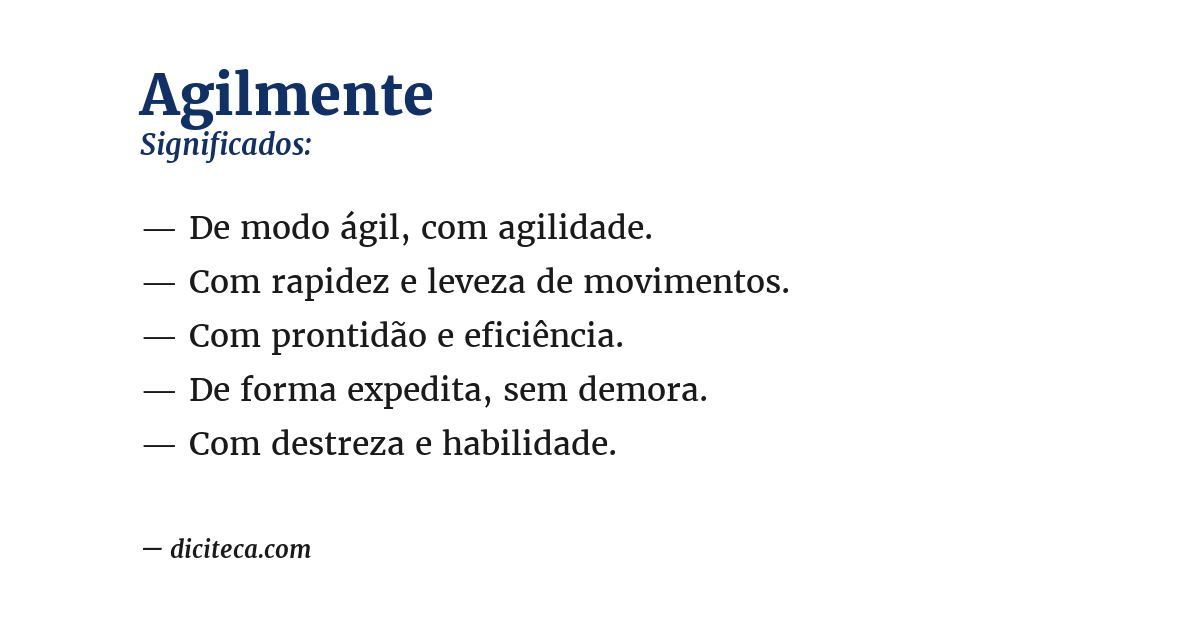 Significado de agilmente