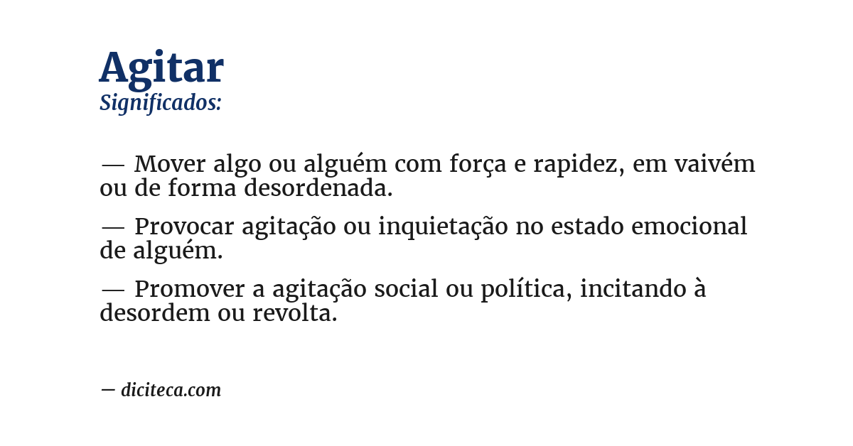 Significado de agitar