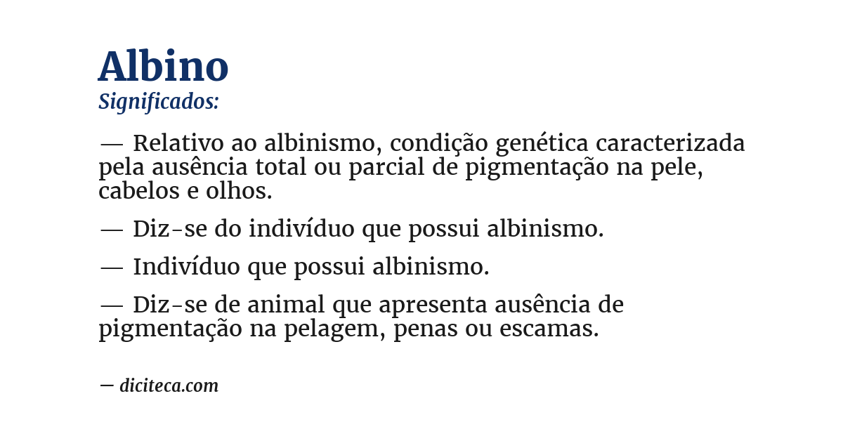 Significado de albino
