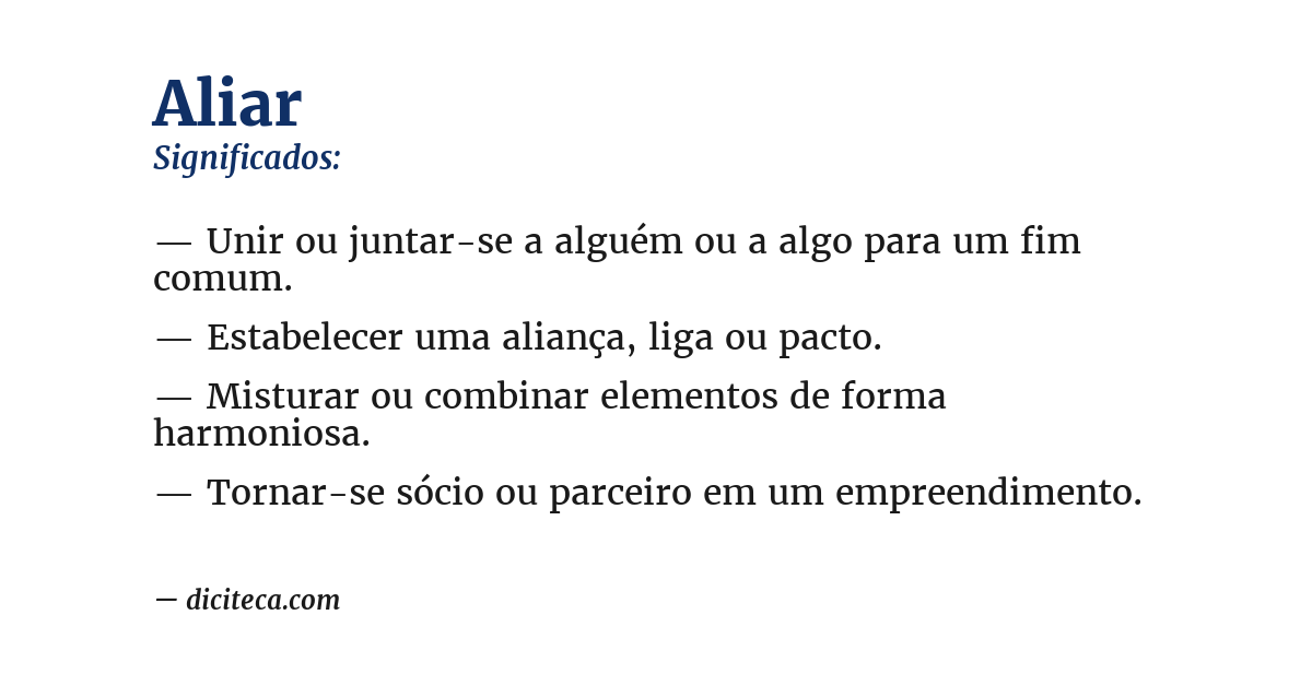 Significado de aliar