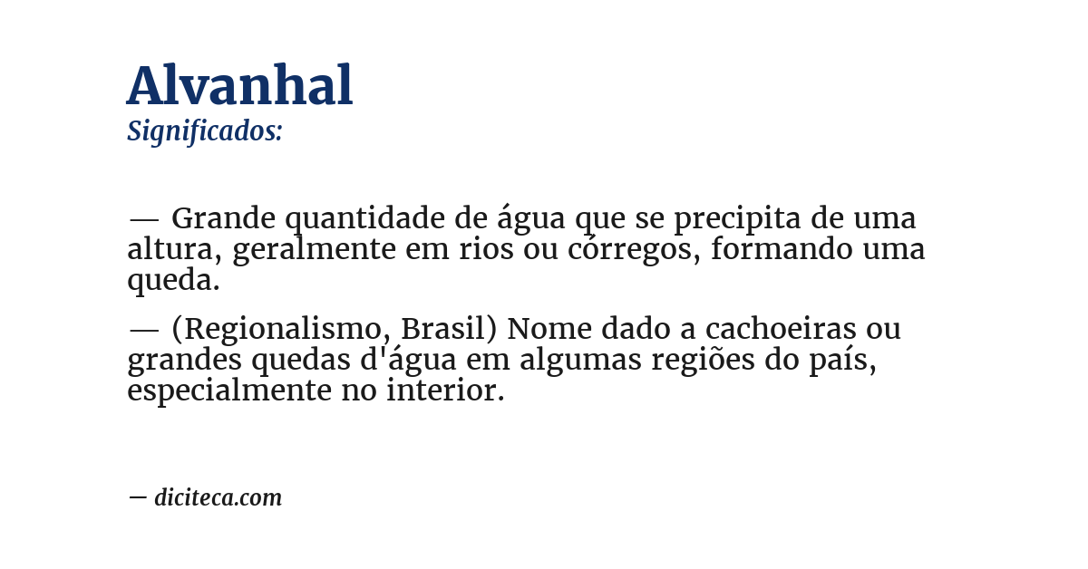 Significado de alvanhal