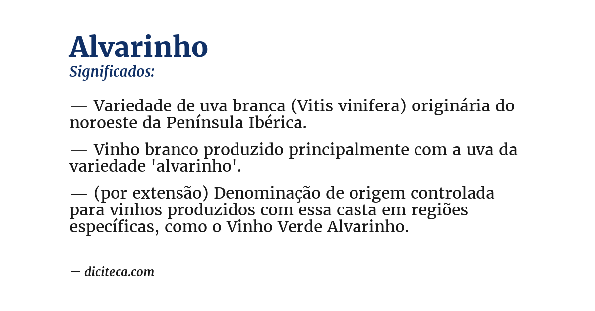 Significado de alvarinho