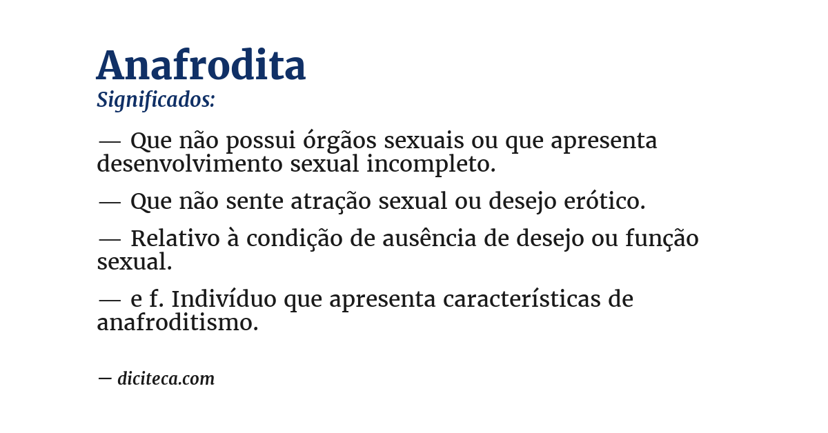 Significado de anafrodita