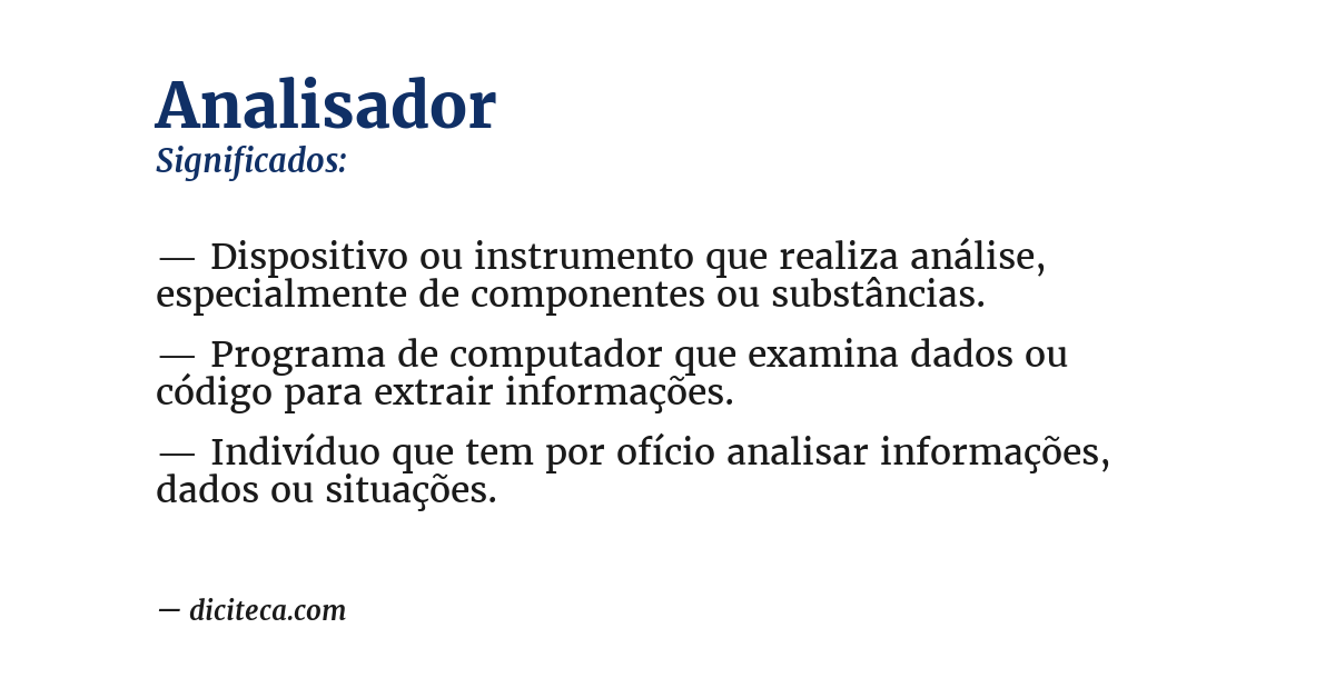 Significado de analisador