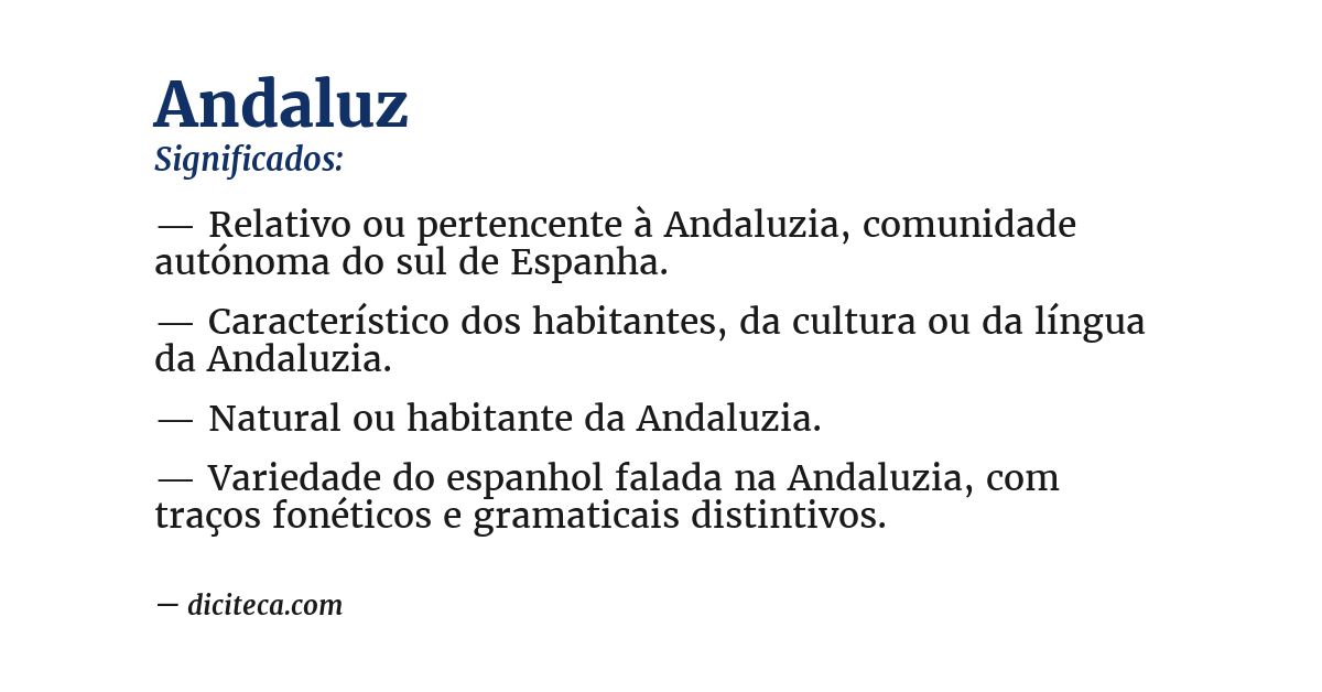Significado de andaluz