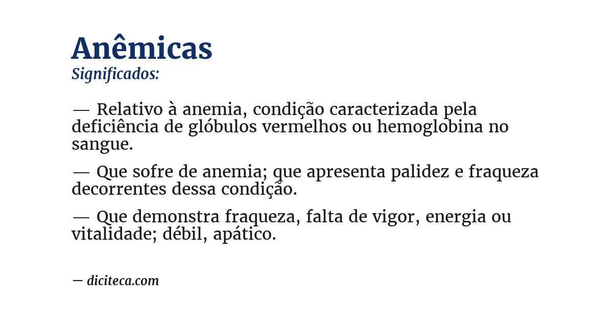 Significado de anêmicas