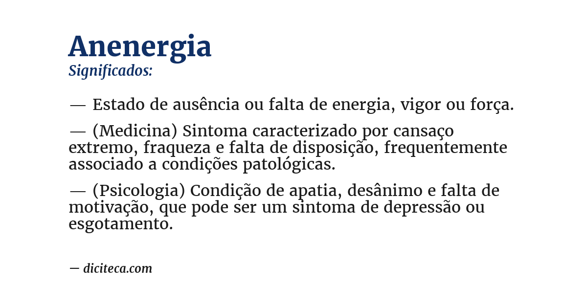 Significado de anenergia