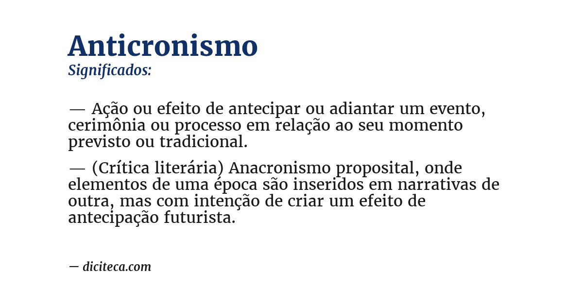 Significado de anticronismo